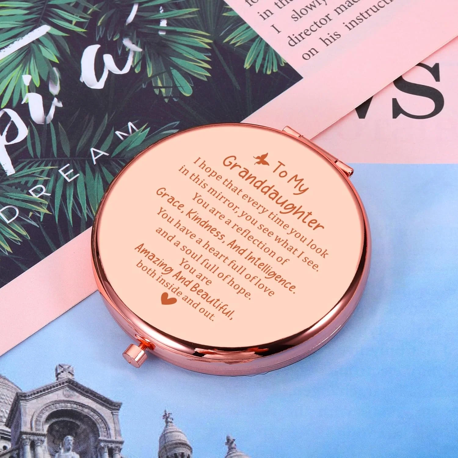 آینه جیبی جمع و جور هدیه ای برای نوه دختر از طرف مادربزرگ، هدیه کریسمس برای نوه، هدیه آینه جیبی برای دختران نوجوان، نوه دختری از طرف مادربزرگ، هدیه تولد برای نوه ها آینه جیبی جمع و جور هدیه ای برای نوه دختر از طرف مادربزرگ، هدیه کریسمس برای نوه، هدیه آینه جیبی برای دختران نوجوان، نوه دختری از طرف مادربزرگ، هدیه تولد برای نوه ها