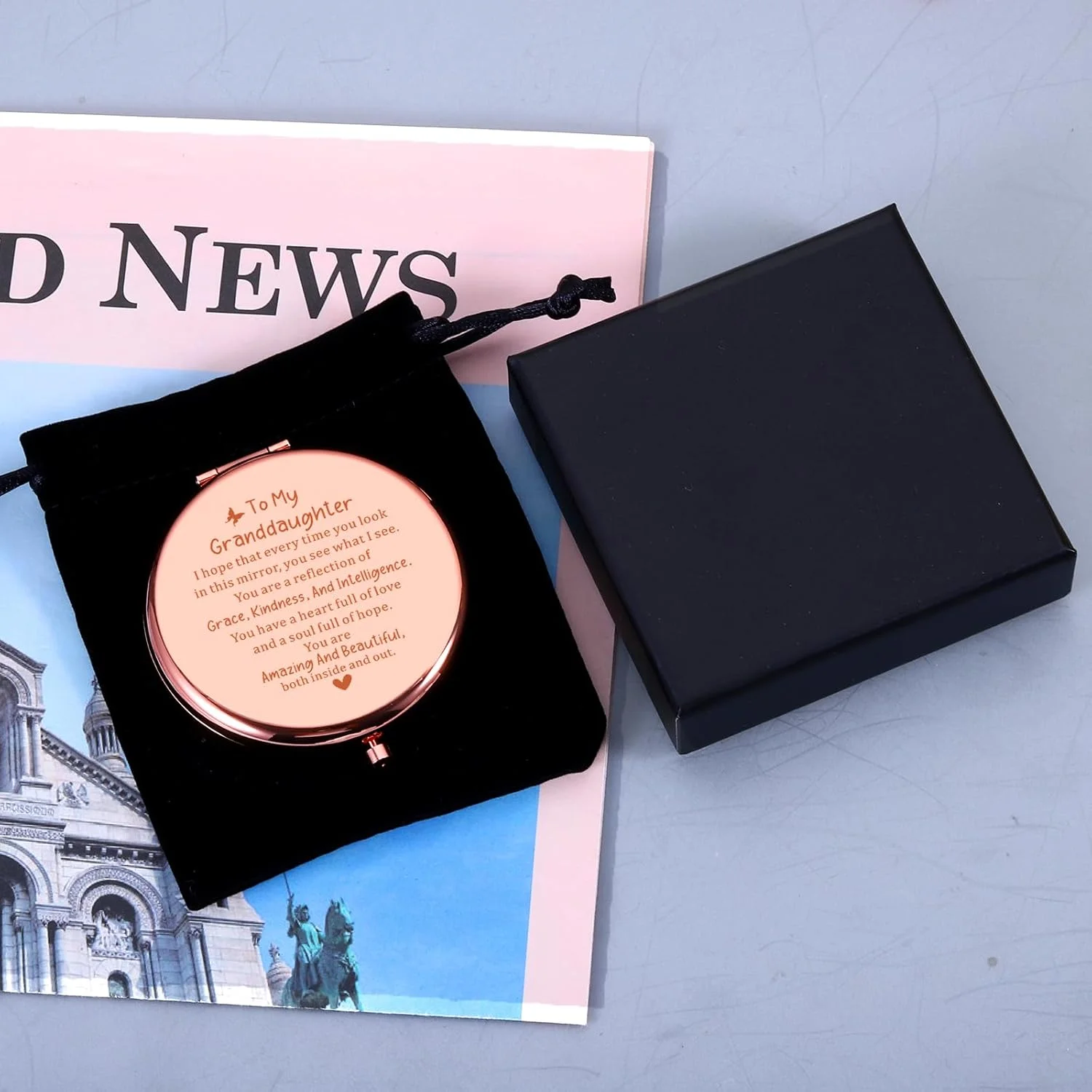 آینه جیبی جمع و جور هدیه ای برای نوه دختر از طرف مادربزرگ، هدیه کریسمس برای نوه، هدیه آینه جیبی برای دختران نوجوان، نوه دختری از طرف مادربزرگ، هدیه تولد برای نوه ها آینه جیبی جمع و جور هدیه ای برای نوه دختر از طرف مادربزرگ، هدیه کریسمس برای نوه، هدیه آینه جیبی برای دختران نوجوان، نوه دختری از طرف مادربزرگ، هدیه تولد برای نوه ها