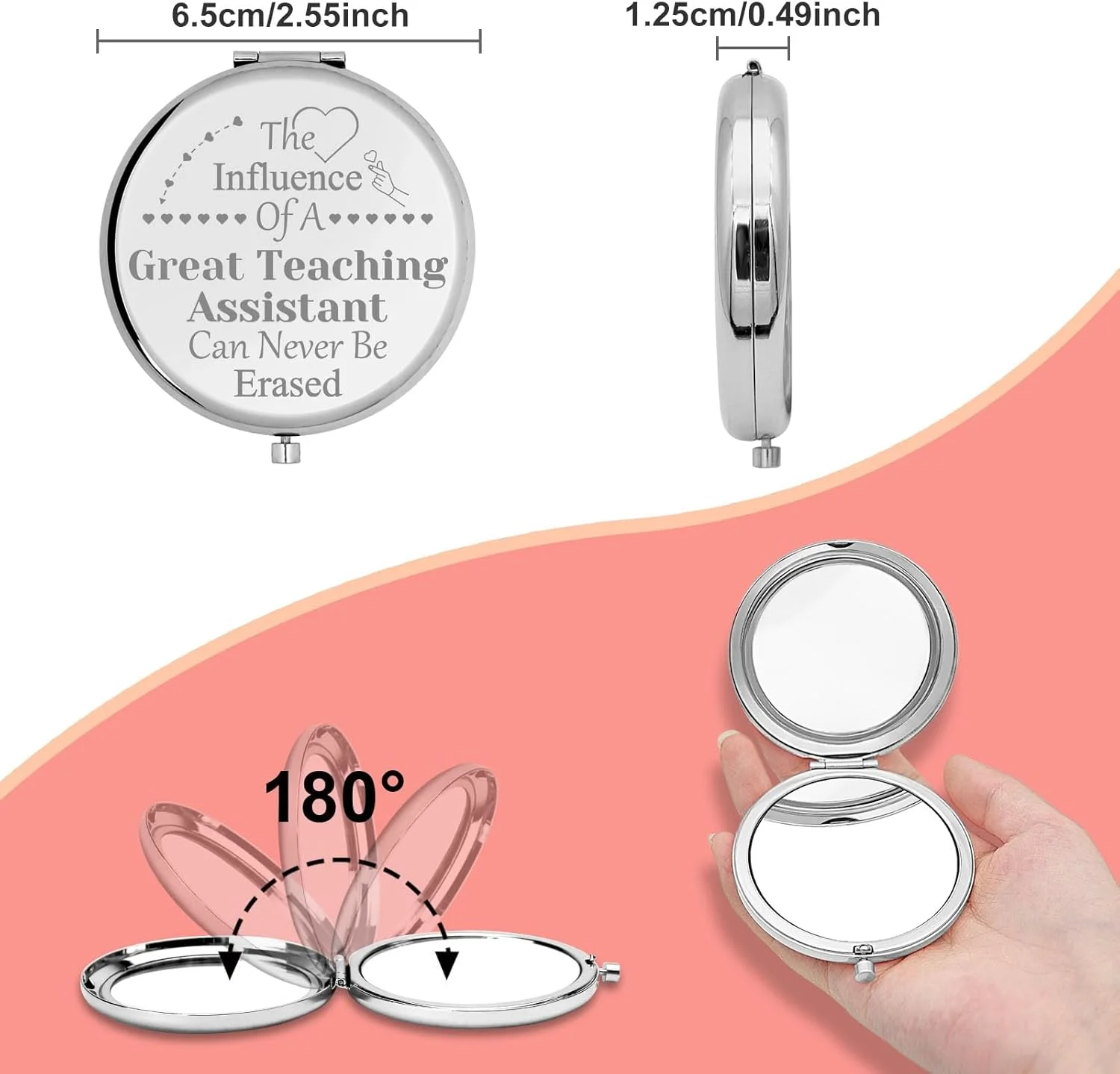 آینه آرایشی جیبی هدیه قدردانی از دستیار معلم، هدیه کمک معلم برای زنان، هدیه تشکر، هدیه برای دستیار معلم، هدیه بازنشستگی معلم، آینه جمع و جور، هدیه های آموزشی آینه آرایشی جیبی هدیه قدردانی از دستیار معلم، هدیه کمک معلم برای زنان، هدیه تشکر، هدیه برای دستیار معلم، هدیه بازنشستگی معلم، آینه جمع و جور، هدیه های آموزشی