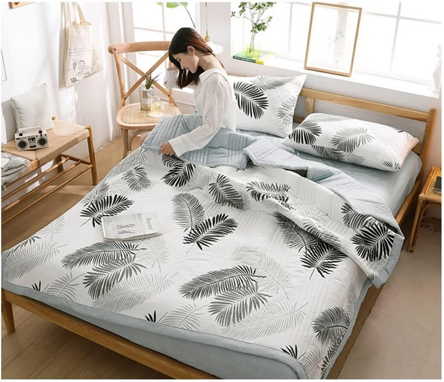 پتو یوهوایی، لحاف نخی شسته شده، لحاف نازک بهاره و تابستانی، پتوی نرم بزرگسالان، روتختی چاپی