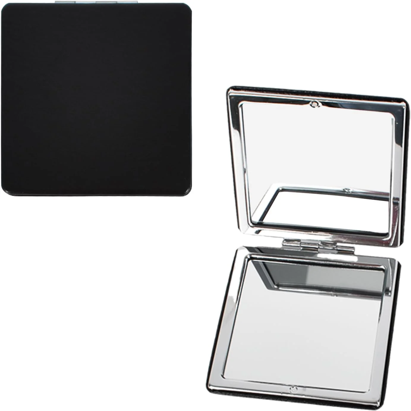 آینه جیبی کوچک Tolenre، آینه آرایشی 8 سانتی متری، آینه آرایشی مسافرتی دو طرفه، آینه مسافرتی، آینه تاشو دو طرفه قابل حمل برای کیف، جیب، مربعی (مشکی)
