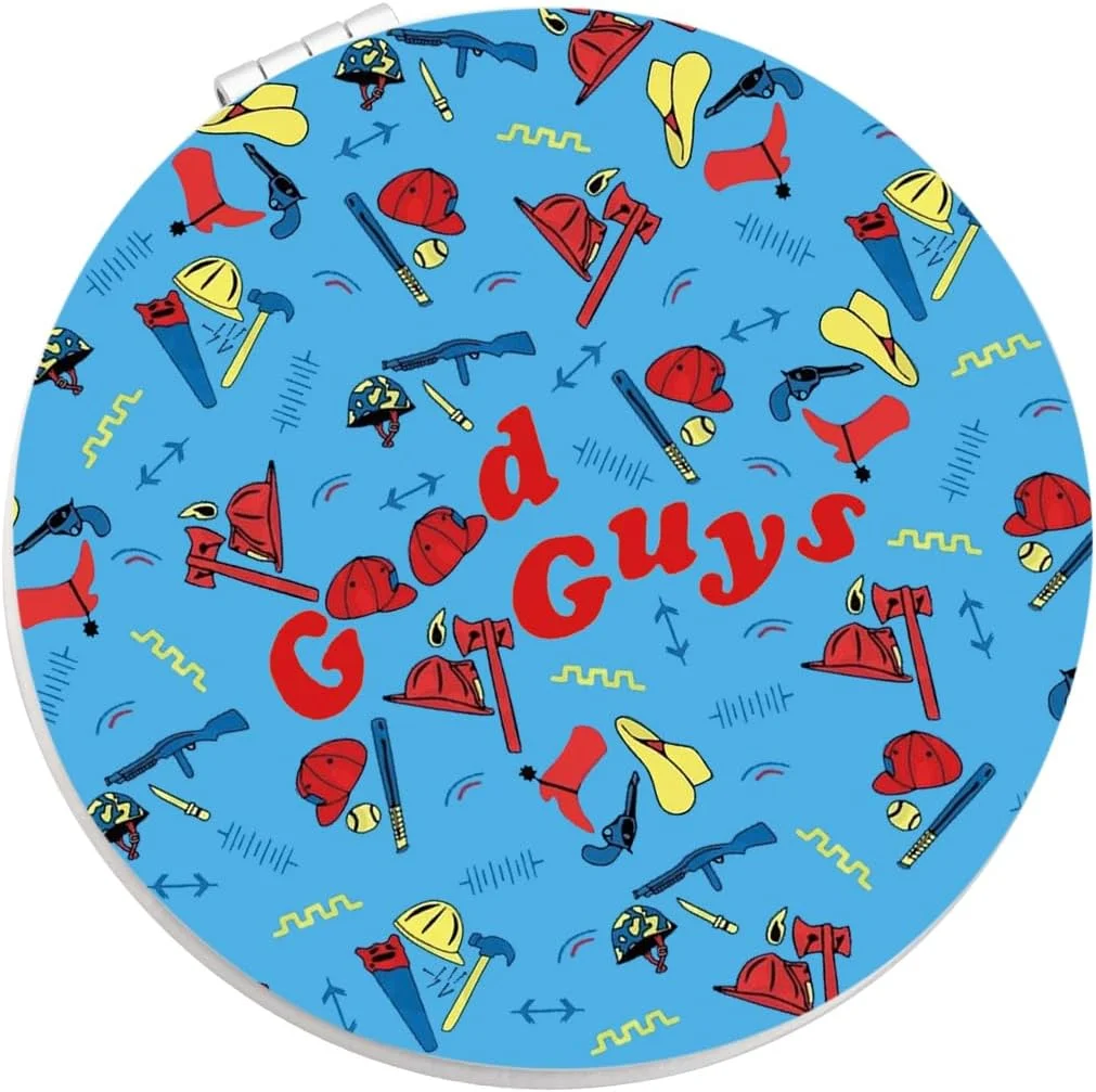 WSNANG Chucky Horrible Movie Makeup Compact Mirror Good Guys Pocket Mirror Chucky Fans Gift Horror Movie Lover Makeup Mirror (Good Guys Mirror-T)