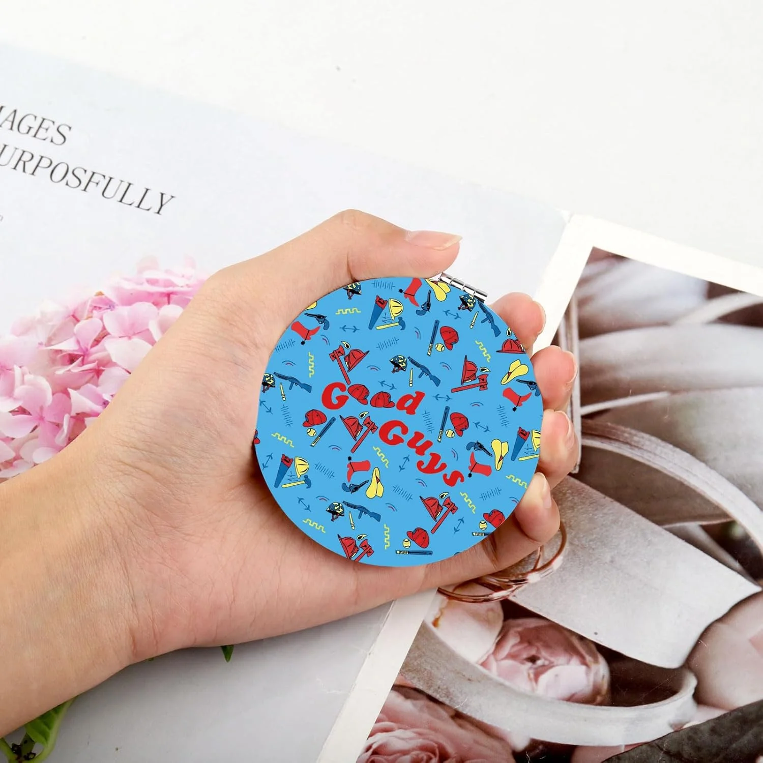 WSNANG Chucky Horrible Movie Makeup Compact Mirror Good Guys Pocket Mirror Chucky Fans Gift Horror Movie Lover Makeup Mirror (Good Guys Mirror-T) WSNANG Chucky Horrible Movie Makeup Compact Mirror Good Guys Pocket Mirror Chucky Fans Gift Horror Movie Lover Makeup Mirror (Good Guys Mirror-T)