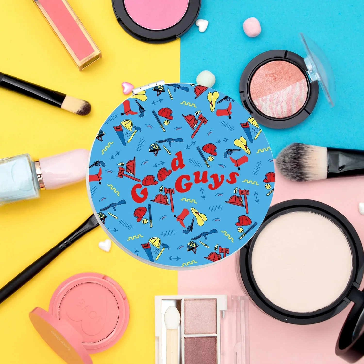 WSNANG Chucky Horrible Movie Makeup Compact Mirror Good Guys Pocket Mirror Chucky Fans Gift Horror Movie Lover Makeup Mirror (Good Guys Mirror-T) WSNANG Chucky Horrible Movie Makeup Compact Mirror Good Guys Pocket Mirror Chucky Fans Gift Horror Movie Lover Makeup Mirror (Good Guys Mirror-T)