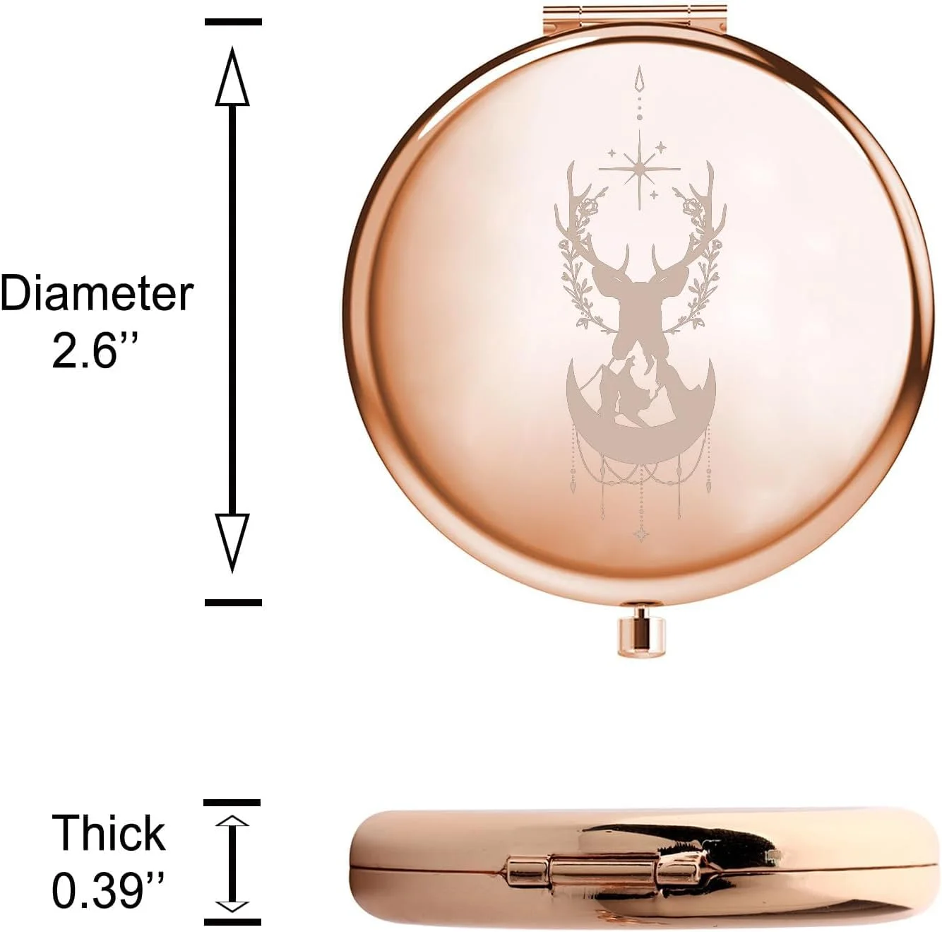 WSNANG آینه جیبی بال خفاشی با طرح کتاب A Court of Thorns and Roses، هدیه ای برای دوستداران ادبیات، هدیه ای از شهر ستارگان (VelarisWingsMirror4)