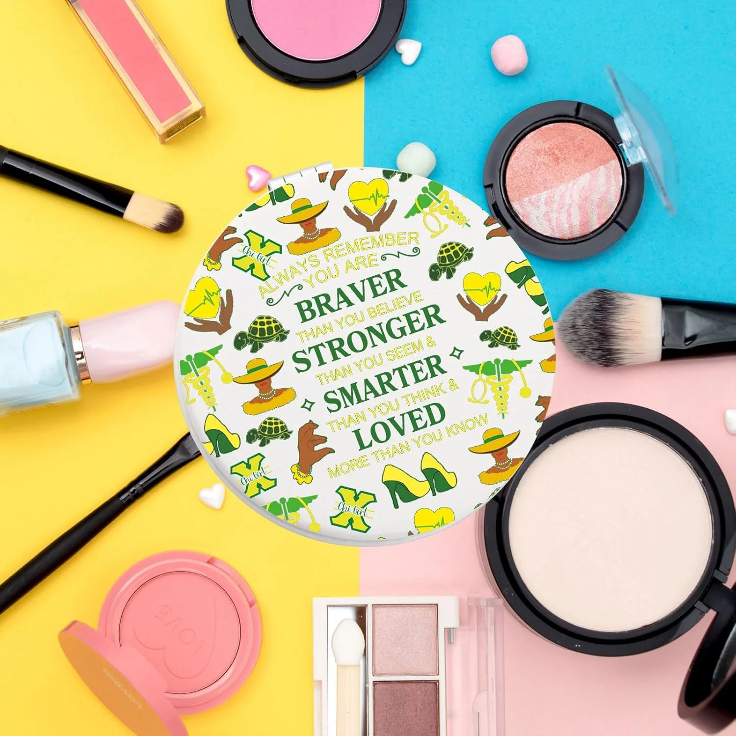 WSNANG Chi ETA Sorority Gifts Chi Phi Nursing Sorority Makeup Mirror 1932 Greek Sorority Pocket Mirror XHO Paraphernalia Gift (CEP Mirror)