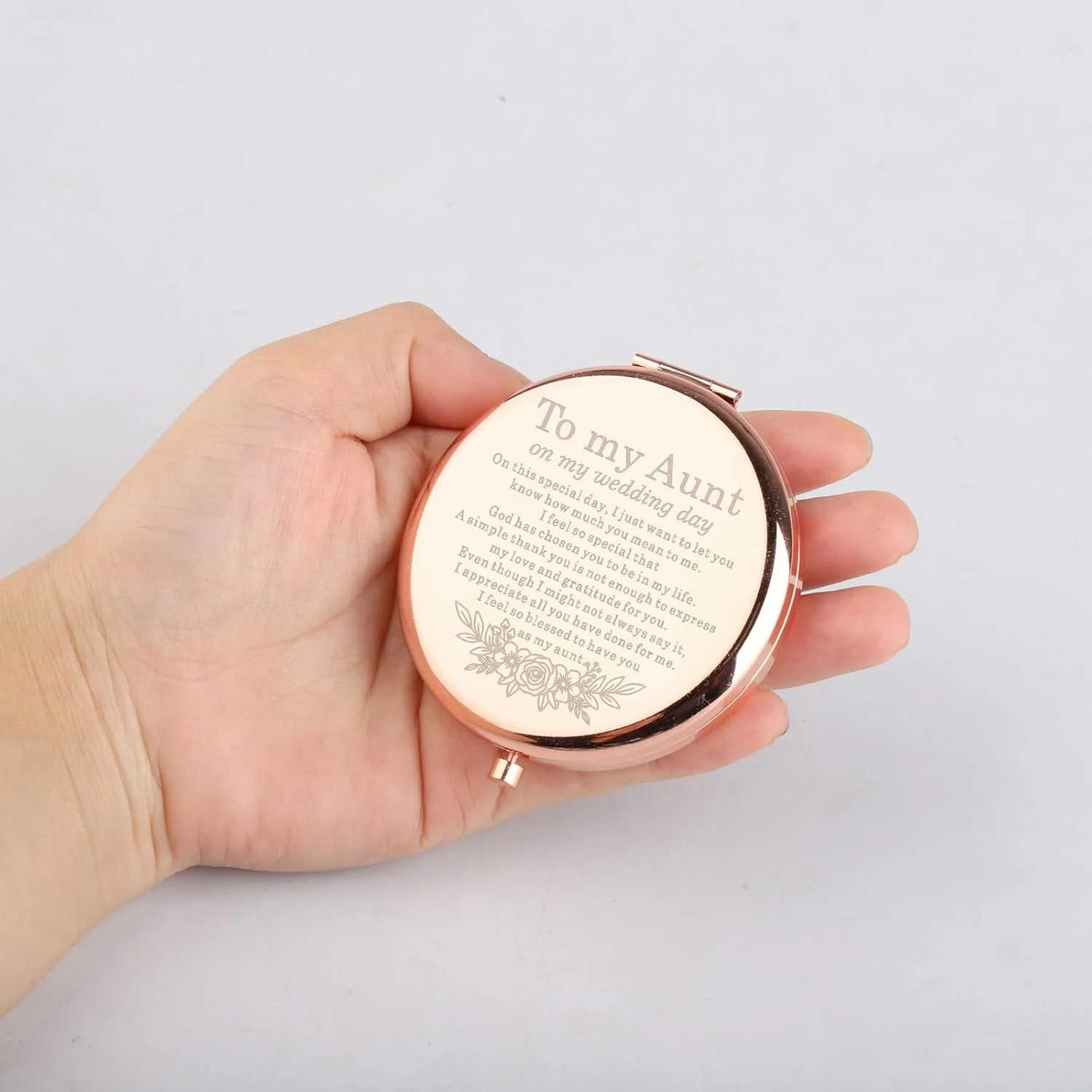 آینه آرایشی جیبی WSNANG، هدیه ای برای عمه عزیزم در روز عروسی من، هدیه ای برای تشکر از عمه عروس (آینه عمه - rg) آینه آرایشی جیبی WSNANG، هدیه ای برای عمه عزیزم در روز عروسی من، هدیه ای برای تشکر از عمه عروس (آینه عمه - rg)