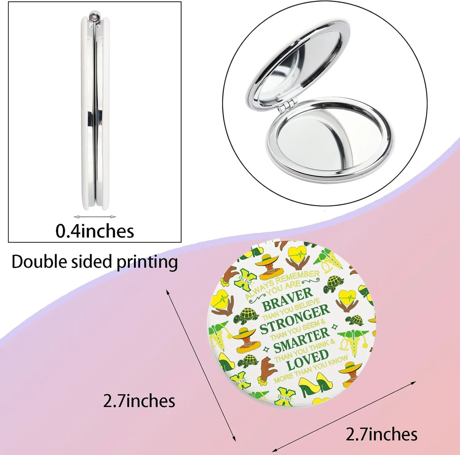 WSNANG Chi ETA Sorority Gifts Chi Phi Nursing Sorority Makeup Mirror 1932 Greek Sorority Pocket Mirror XHO Paraphernalia Gift (CEP Mirror)