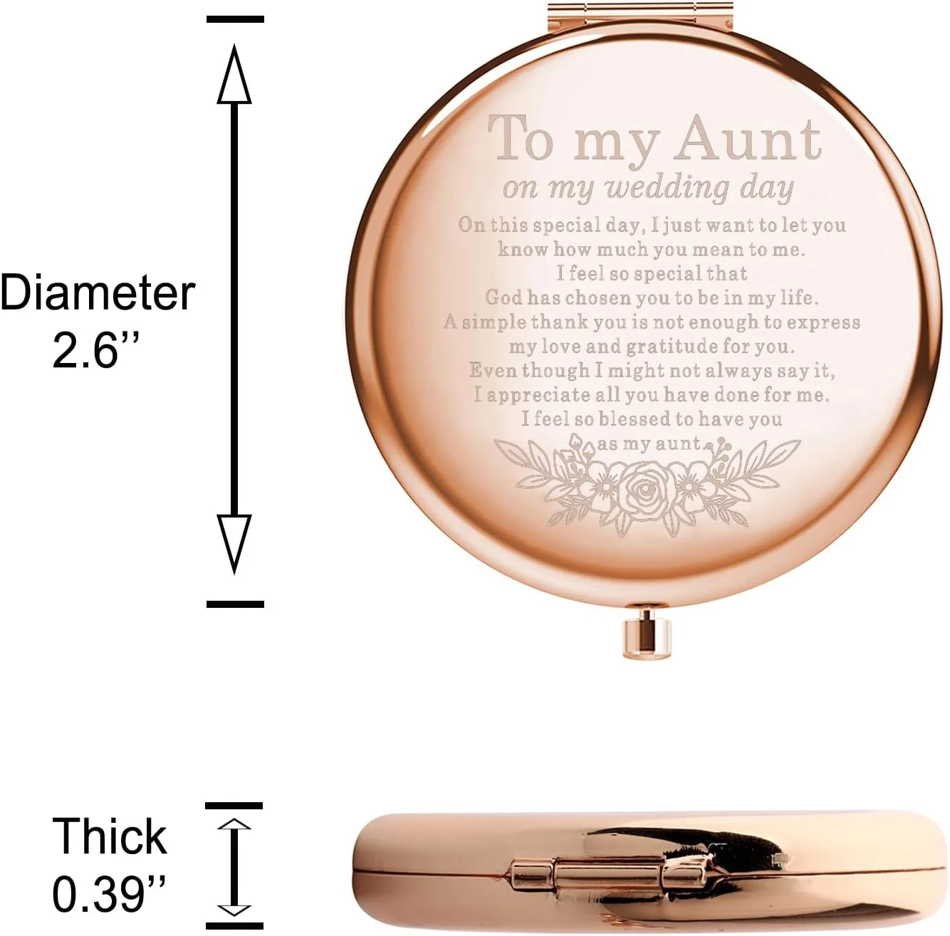 آینه آرایشی جیبی WSNANG، هدیه ای برای عمه عزیزم در روز عروسی من، هدیه ای برای تشکر از عمه عروس (آینه عمه - rg) آینه آرایشی جیبی WSNANG، هدیه ای برای عمه عزیزم در روز عروسی من، هدیه ای برای تشکر از عمه عروس (آینه عمه - rg)