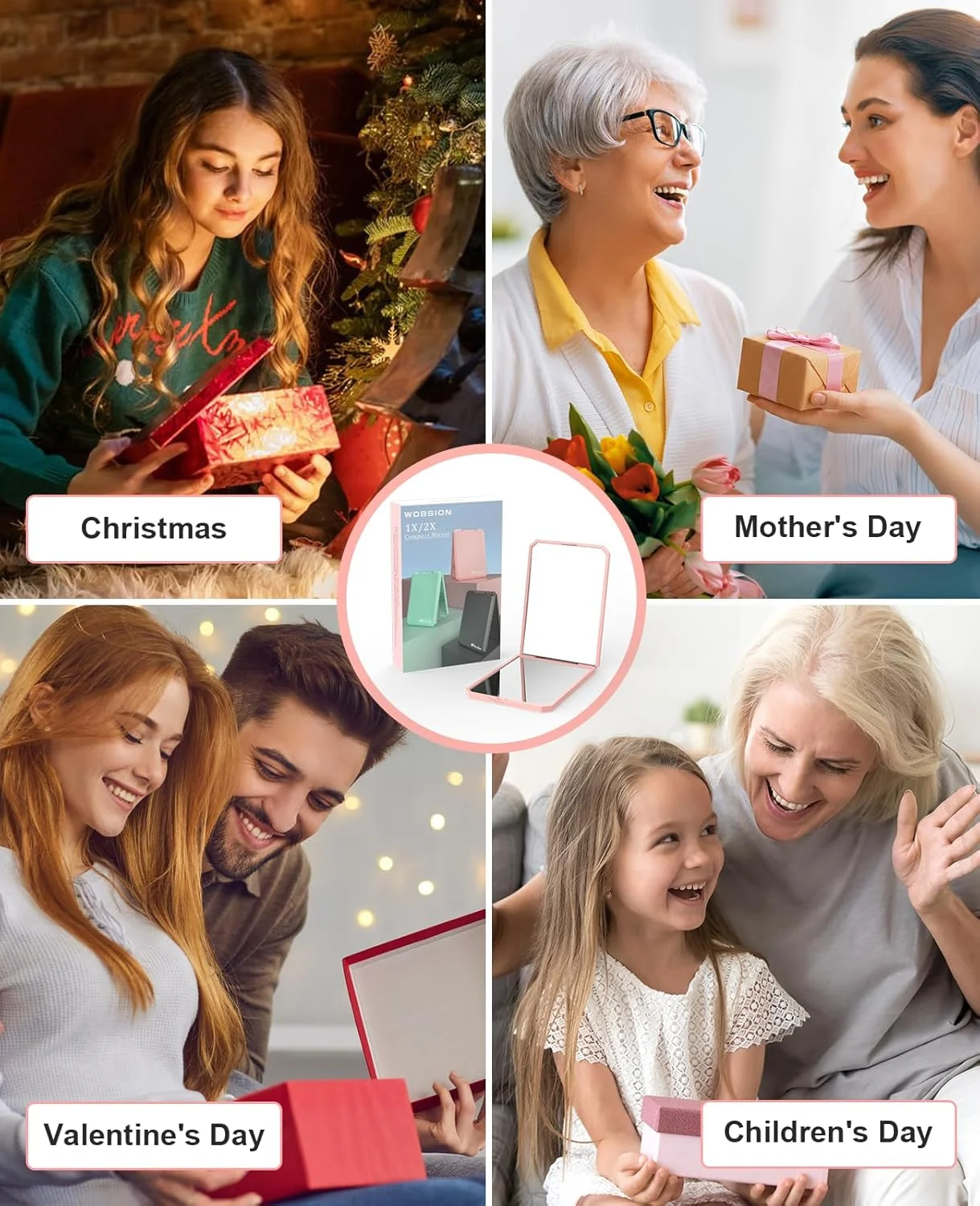 آینه جیبی کوچک و جمع و جور wobsion، آینه مسافرتی بزرگنمایی 1x/2x، آینه تاشو دو طرفه قابل حمل، آینه آرایشی کوچک برای کیف پول، جیب، هدیه، مربعی (صورتی) آینه جیبی کوچک و جمع و جور wobsion، آینه مسافرتی بزرگنمایی 1x/2x، آینه تاشو دو طرفه قابل حمل، آینه آرایشی کوچک برای کیف پول، جیب، هدیه، مربعی (صورتی)