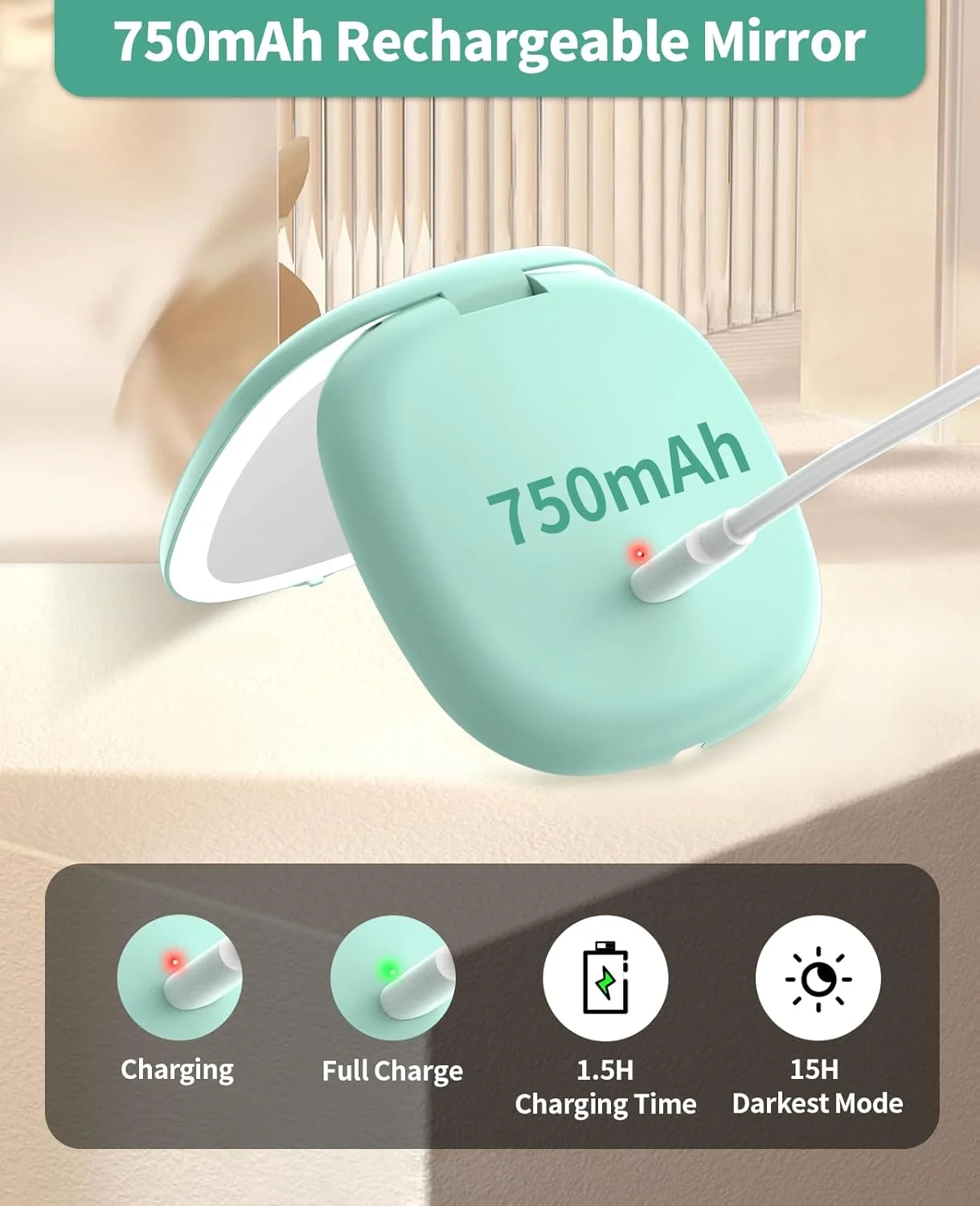 آینه مسافرتی چراغ دار Wobsion، آینه بزرگنمایی جمع و جور 1X/10X قابل شارژ، آینه جیبی دیمر دار، آینه دو طرفه دستی با چراغ، اندازه مسافرتی 4 اینچی برای کیف دستی، کیف، هدیه، آبی فیروزه ای آینه مسافرتی چراغ دار Wobsion، آینه بزرگنمایی جمع و جور 1X/10X قابل شارژ، آینه جیبی دیمر دار، آینه دو طرفه دستی با چراغ، اندازه مسافرتی 4 اینچی برای کیف دستی، کیف، هدیه، آبی فیروزه ای