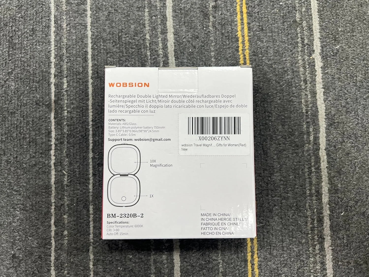 آینه آرایشی مسافرتی چراغ دار WOBSION، آینه جیبی 1x/10x بزرگنمایی برای کیف دستی، آینه های جیبی قابل شارژ 10 سانتی متری، آینه های LED دو طرفه با نور قابل تنظیم، دستی، هدیه برای زنان، قرمز