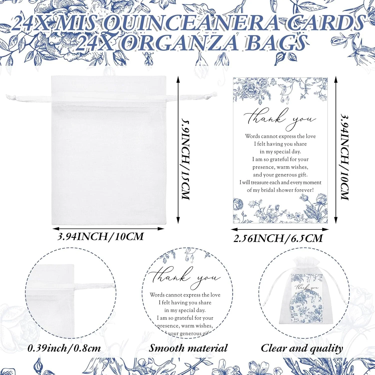 یالیکوپ 24 ست هدیه یادبود جشن عروسی "یه چیزی آبی" برای مهمان، آینه آرایشی تاشو چرمی فشرده با طرح گل، کارت تشکر عمده با کیسه های ارگانزا برای هدیه یادگاری ساقدوش عروس جشن عروسی