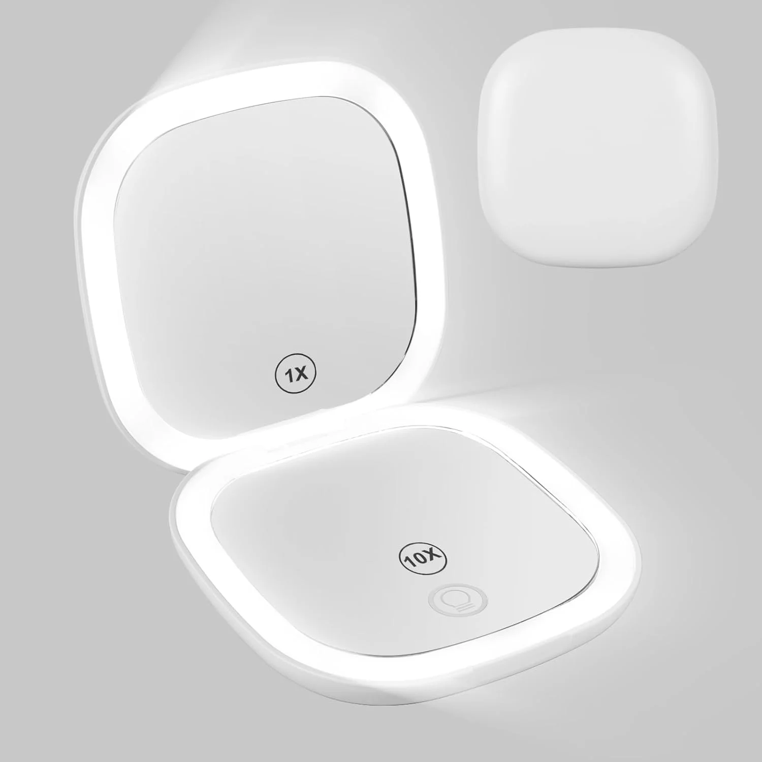 آینه آرایشی جیبی بزرگنمایی دار LED Zymblingst، معمولی و 10 برابر | آینه کیف دستی قابل حمل و جمع و جور با نور LED طبیعی، قابل تنظیم با USB آینه آرایشی جیبی بزرگنمایی دار LED Zymblingst، معمولی و 10 برابر | آینه کیف دستی قابل حمل و جمع و جور با نور LED طبیعی، قابل تنظیم با USB