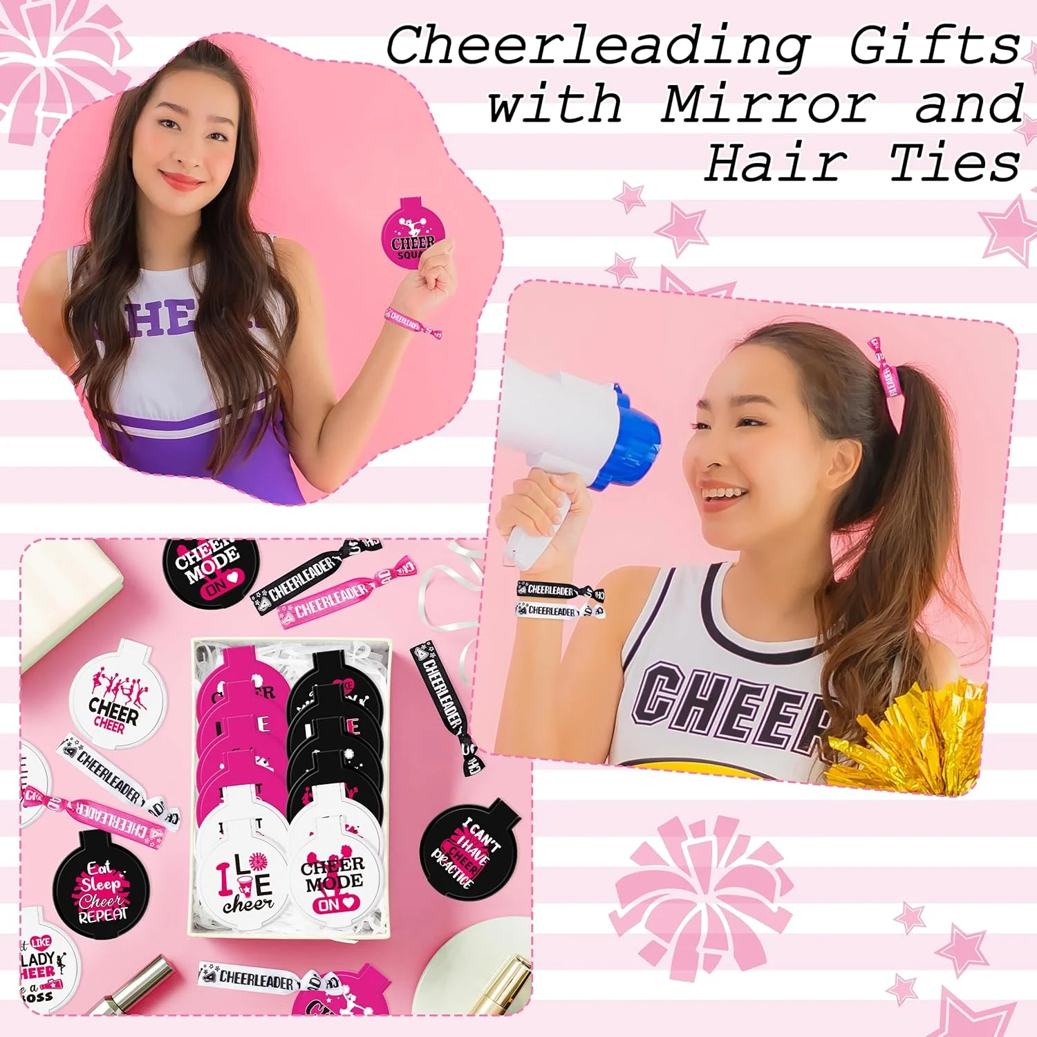 هدبند آینه ای Y1tvei، هدیه تشویق تیمی - 96 عدد آینه های جیبی تاشو کوچک و جمع و جور مشکی، سفید، صورتی با هدبند. لوازم جانبی تیم تشویق، هدیه عمده برای تیم تشویق کننده، هدیه مهمانی تشویق هدبند آینه ای Y1tvei، هدیه تشویق تیمی - 96 عدد آینه های جیبی تاشو کوچک و جمع و جور مشکی، سفید، صورتی با هدبند. لوازم جانبی تیم تشویق، هدیه عمده برای تیم تشویق کننده، هدیه مهمانی تشویق