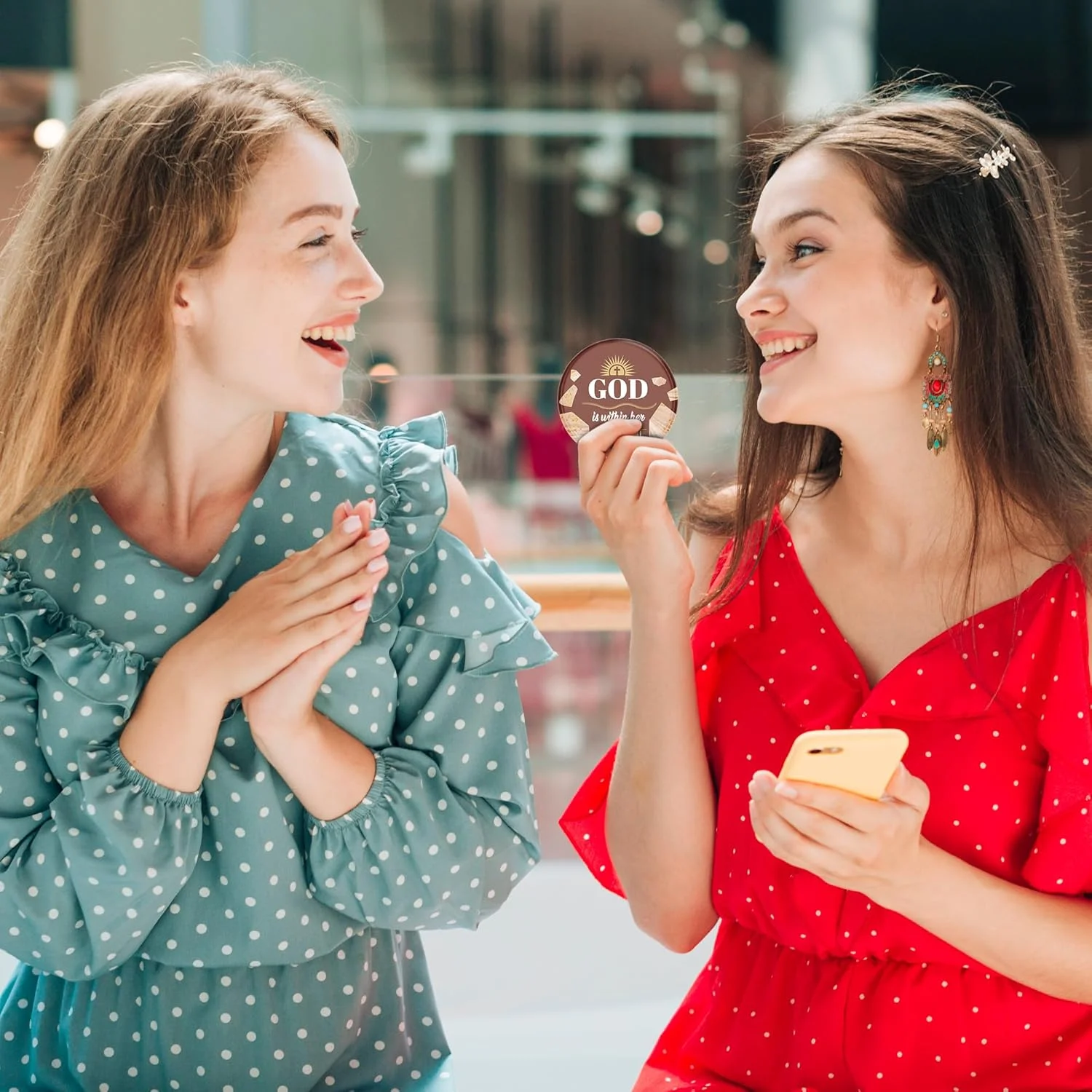 آینه های جیبی کوچک طرح مرمر با آیات کتاب مقدس Y1tvei - بسته 36 عددی، هدیه ای مسیحی برای بانوان