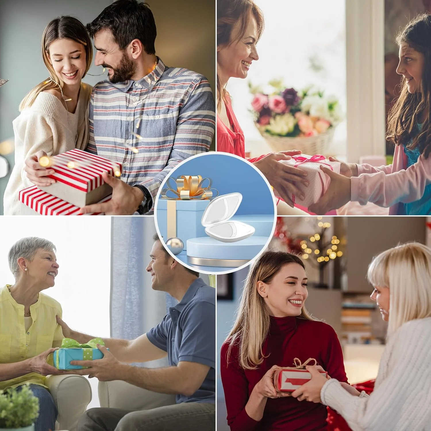 آینه آرایشی جیبی بزرگنمایی دار LED Zymblingst، معمولی و 10 برابر | آینه کیف دستی قابل حمل و جمع و جور با نور LED طبیعی، قابل تنظیم با USB آینه آرایشی جیبی بزرگنمایی دار LED Zymblingst، معمولی و 10 برابر | آینه کیف دستی قابل حمل و جمع و جور با نور LED طبیعی، قابل تنظیم با USB