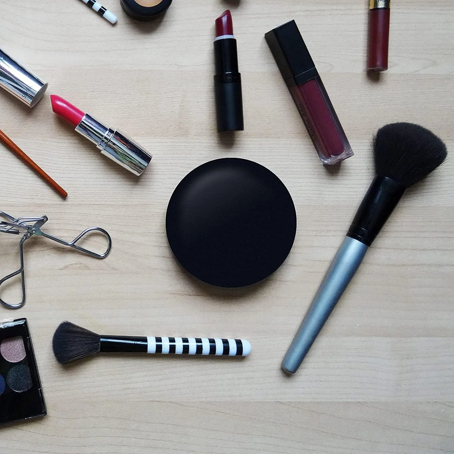 آینه آرایشی فشرده YHRY با نور LED، آینه بزرگنمایی 1X/10X، آینه آرایشی روشن شارژی، روشنایی قابل تنظیم، آینه مسافرتی قابل حمل و جیبی با نور بزرگنمایی