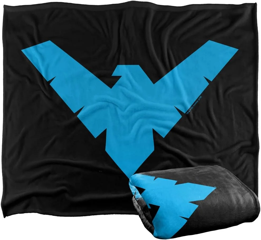 پتو نرم و لطیف طرح لوگوی نایت وینگ بتمن، سایز 152x127 سانتی متر