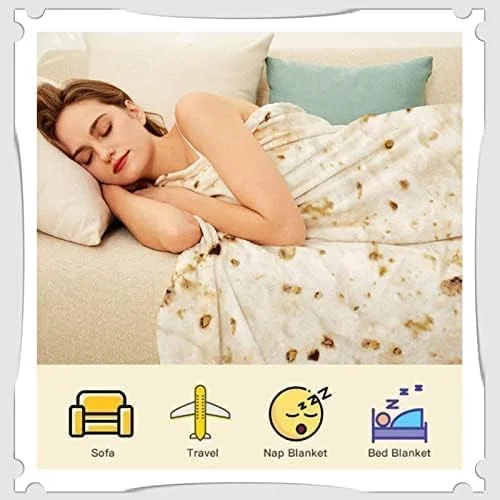 پتوی فلانل Beauenty، پتوی بوریتو تورتیلا بزرگسال و کودک، پتوی طرح غذای واقعی خنده دار دو طرفه، پتوی تورتیلا فلانل نرم و راحت (152 سانتی متر) پتوی فلانل Beauenty، پتوی بوریتو تورتیلا بزرگسال و کودک، پتوی طرح غذای واقعی خنده دار دو طرفه، پتوی تورتیلا فلانل نرم و راحت (152 سانتی متر)