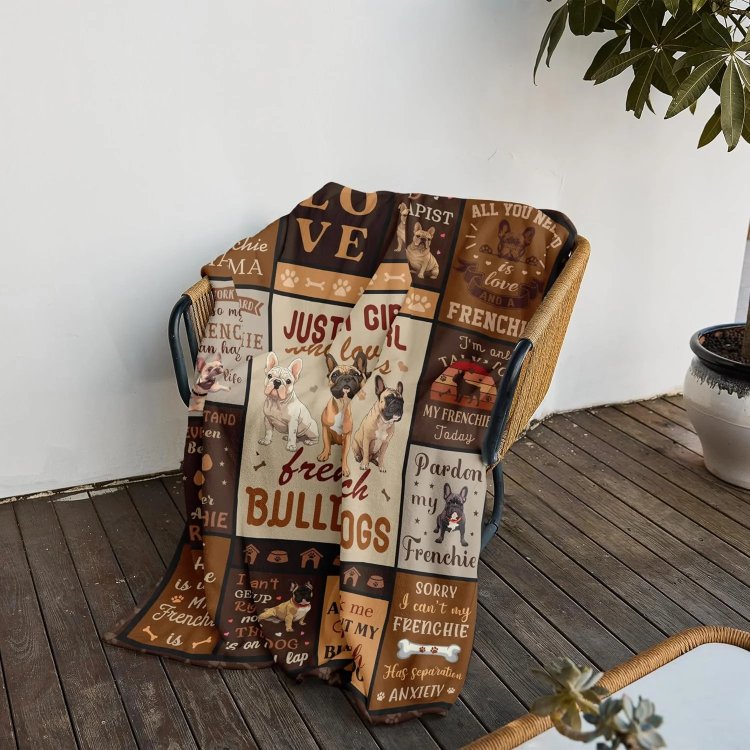 پتوی طرح سگ بولداگ باریسنت، ابعاد 152x127 سانتی‌متر