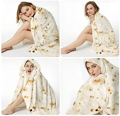 پتوی فلانل Beauenty، پتوی بوریتو تورتیلا بزرگسال و کودک، پتوی طرح غذای واقعی خنده دار دو طرفه، پتوی تورتیلا فلانل نرم و راحت (152 سانتی متر) پتوی فلانل Beauenty، پتوی بوریتو تورتیلا بزرگسال و کودک، پتوی طرح غذای واقعی خنده دار دو طرفه، پتوی تورتیلا فلانل نرم و راحت (152 سانتی متر)