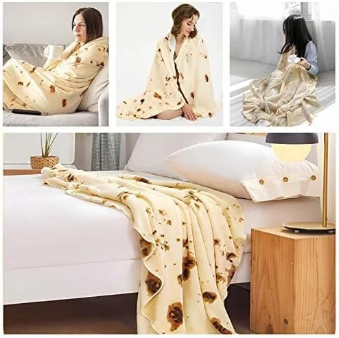 پتوی فلانل Beauenty، پتوی بوریتو تورتیلا بزرگسال و کودک، پتوی طرح غذای واقعی خنده دار دو طرفه، پتوی تورتیلا فلانل نرم و راحت (152 سانتی متر) پتوی فلانل Beauenty، پتوی بوریتو تورتیلا بزرگسال و کودک، پتوی طرح غذای واقعی خنده دار دو طرفه، پتوی تورتیلا فلانل نرم و راحت (152 سانتی متر)