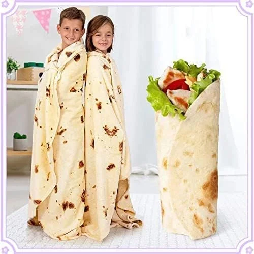 پتوی فلانل Beauenty، پتوی بوریتو تورتیلا بزرگسال و کودک، پتوی طرح غذای واقعی خنده دار دو طرفه، پتوی تورتیلا فلانل نرم و راحت (152 سانتی متر) پتوی فلانل Beauenty، پتوی بوریتو تورتیلا بزرگسال و کودک، پتوی طرح غذای واقعی خنده دار دو طرفه، پتوی تورتیلا فلانل نرم و راحت (152 سانتی متر)