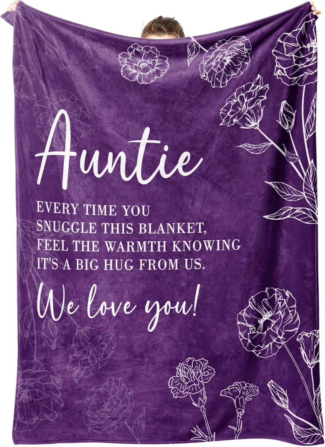 هدیه برای عمه، ایده های هدیه عمه، هدیه تولد عمه از طرف خواهرزاده/برادرزاده، پتوی پرتابی برای عمه من 50" x 60"، بنفش هدیه برای عمه، ایده های هدیه عمه، هدیه تولد عمه از طرف خواهرزاده/برادرزاده، پتوی پرتابی برای عمه من 50" x 60"، بنفش