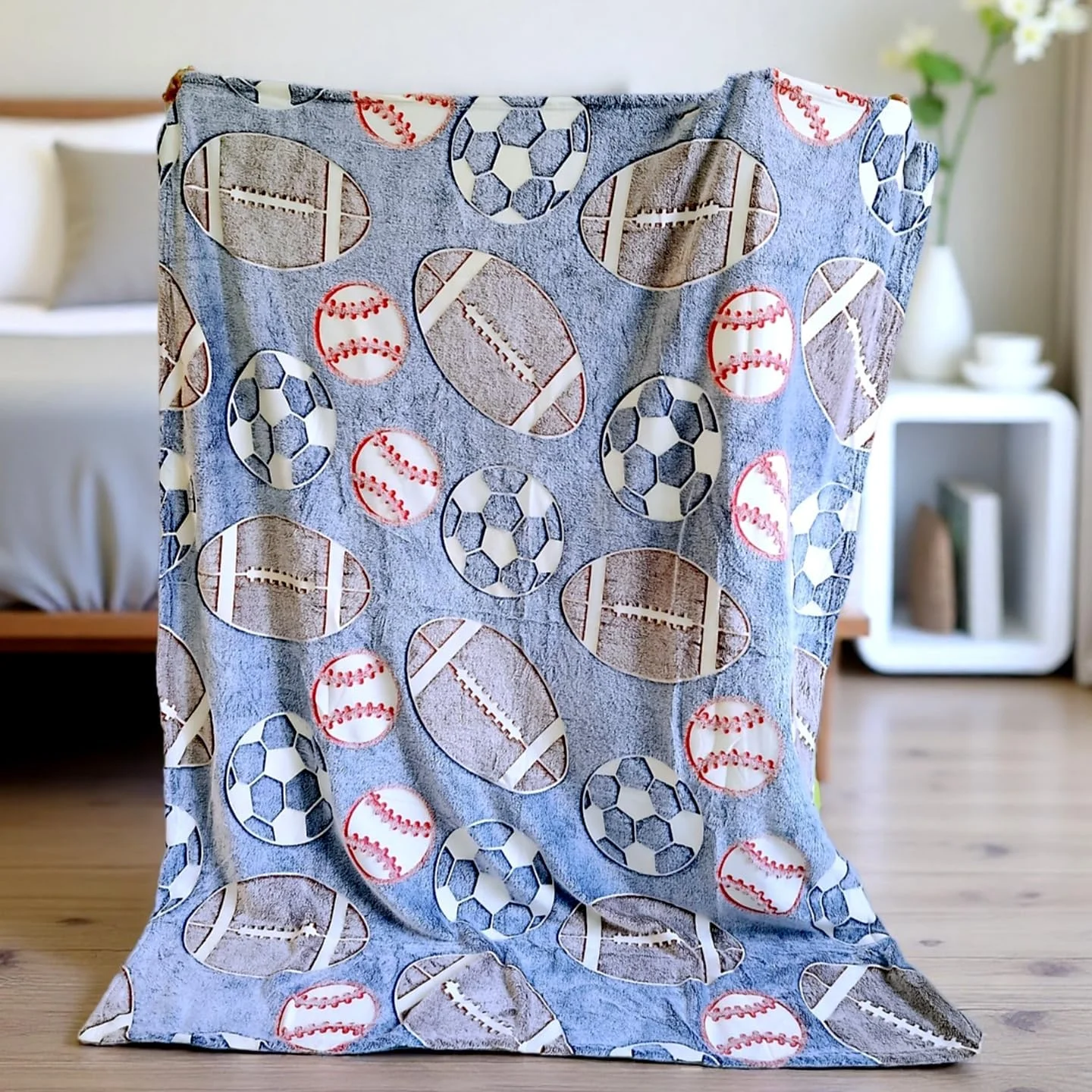 پتوی شب تاب آتائلای طرح ورزشی فوتبال، بسکتبال، بیسبال، هدیه برای کودکان دختر و پسر پتوی شب تاب آتائلای طرح ورزشی فوتبال، بسکتبال، بیسبال، هدیه برای کودکان دختر و پسر