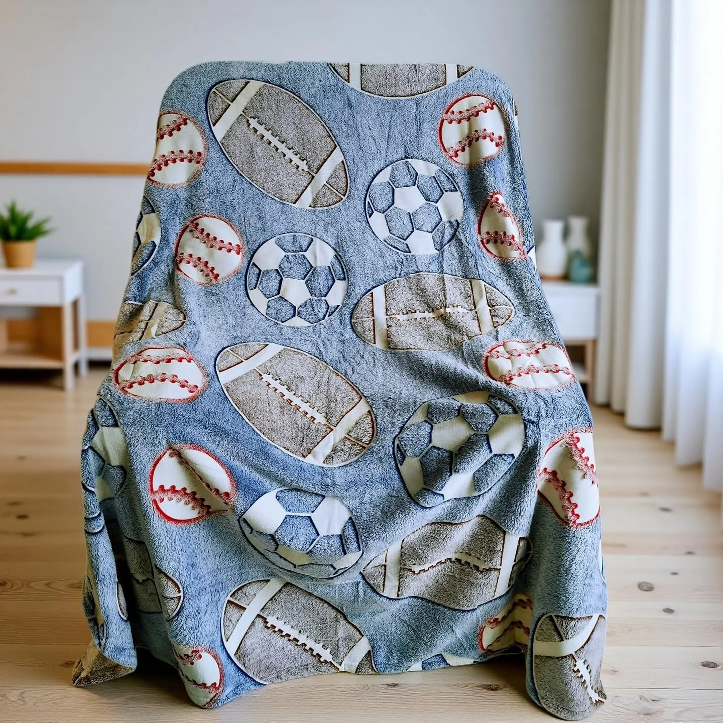 پتوی شب تاب آتائلای طرح ورزشی فوتبال، بسکتبال، بیسبال، هدیه برای کودکان دختر و پسر پتوی شب تاب آتائلای طرح ورزشی فوتبال، بسکتبال، بیسبال، هدیه برای کودکان دختر و پسر