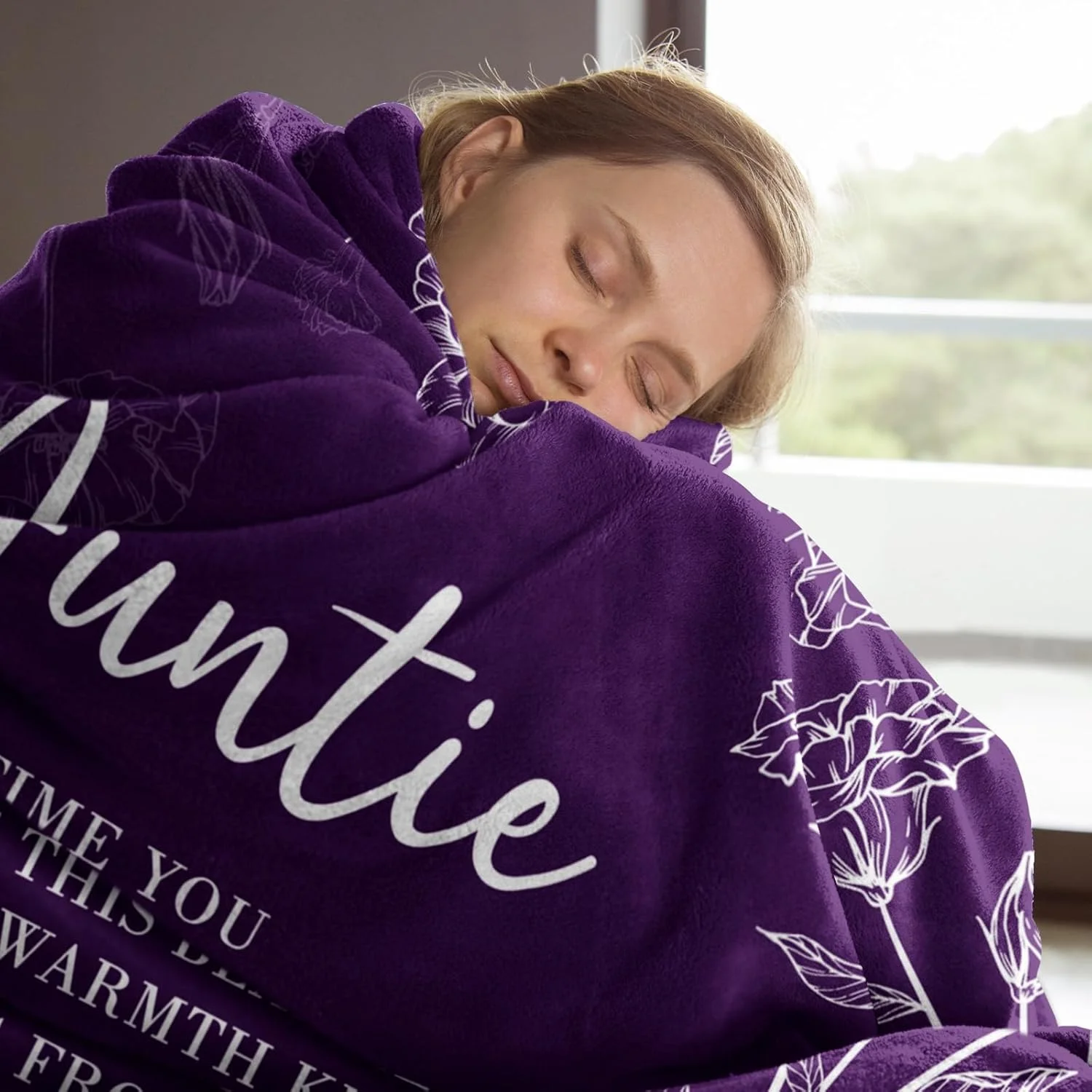 هدیه برای عمه، ایده های هدیه عمه، هدیه تولد عمه از طرف خواهرزاده/برادرزاده، پتوی پرتابی برای عمه من 50" x 60"، بنفش هدیه برای عمه، ایده های هدیه عمه، هدیه تولد عمه از طرف خواهرزاده/برادرزاده، پتوی پرتابی برای عمه من 50" x 60"، بنفش