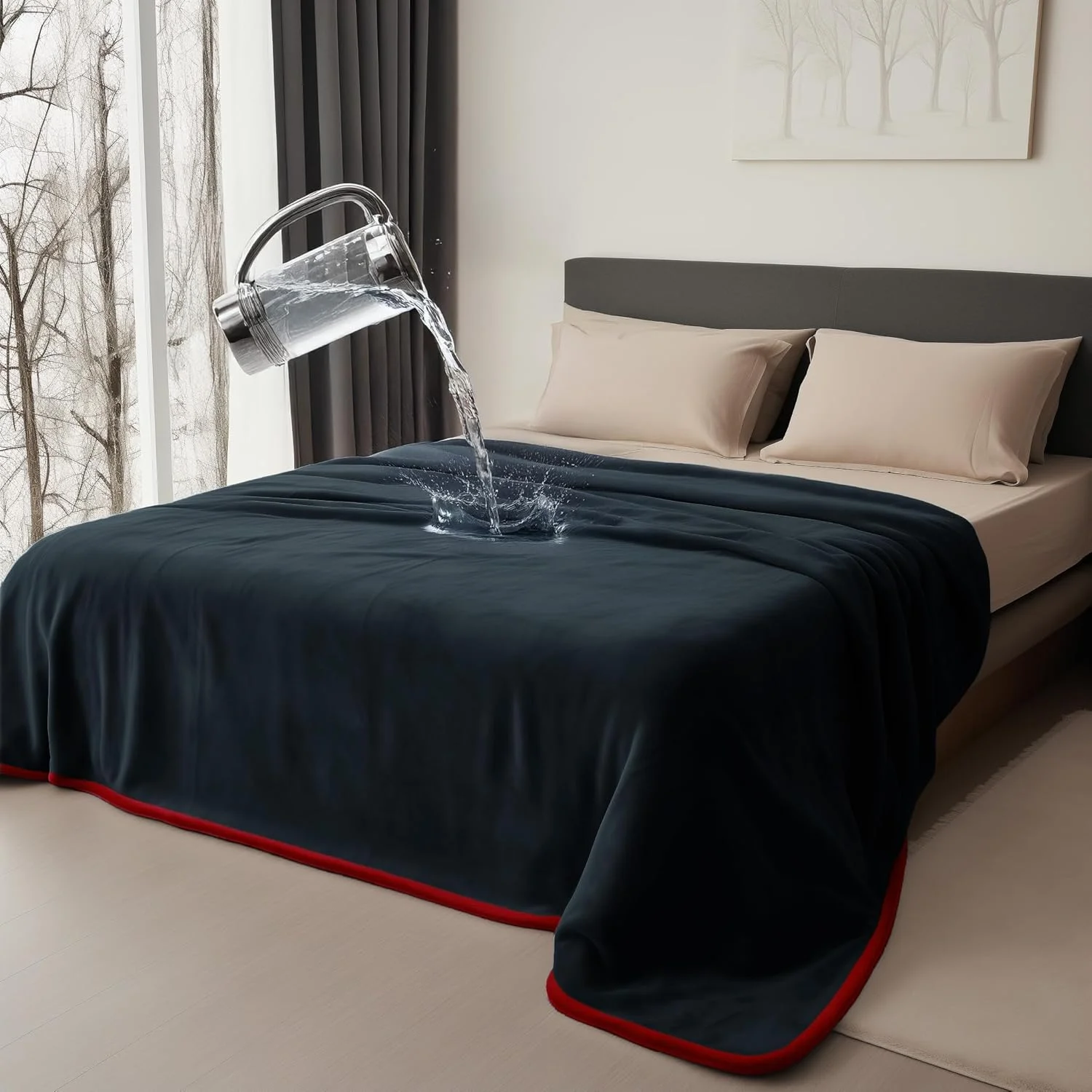 پتو ضد آب Bedding Aid برای صمیمیت در رختخواب، پتوی عشاق فلانل ضد آب، پتوی صمیمیت سایز کوئین، پتوی لذت ضد آب (203x228 سانتیمتر، قرمز و مشکی) پتو ضد آب Bedding Aid برای صمیمیت در رختخواب، پتوی عشاق فلانل ضد آب، پتوی صمیمیت سایز کوئین، پتوی لذت ضد آب (203x228 سانتیمتر، قرمز و مشکی)