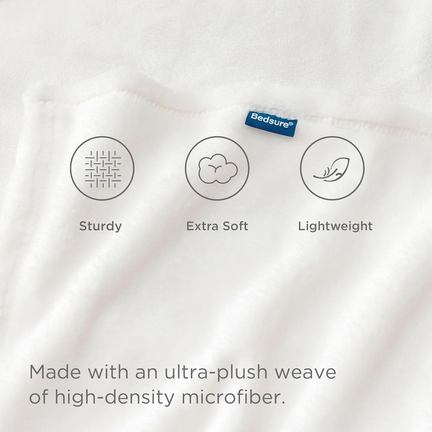 پتو پشمی سفید Bedsure - 300GSM مناسب برای مبل، کاناپه، تخت، پتوهای نرم، سبک وزن، لطیف و دنج برای کودکان نوپا و بچه ها