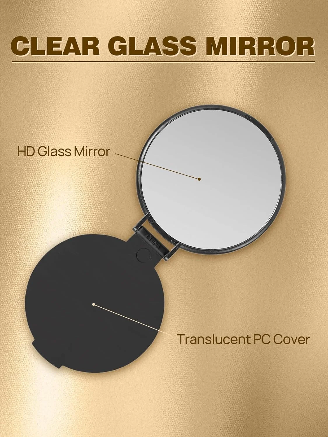 آینه آرایشی گرد کیزلی، مناسب کیف دستی، بسته 36 عددی (مشکی)