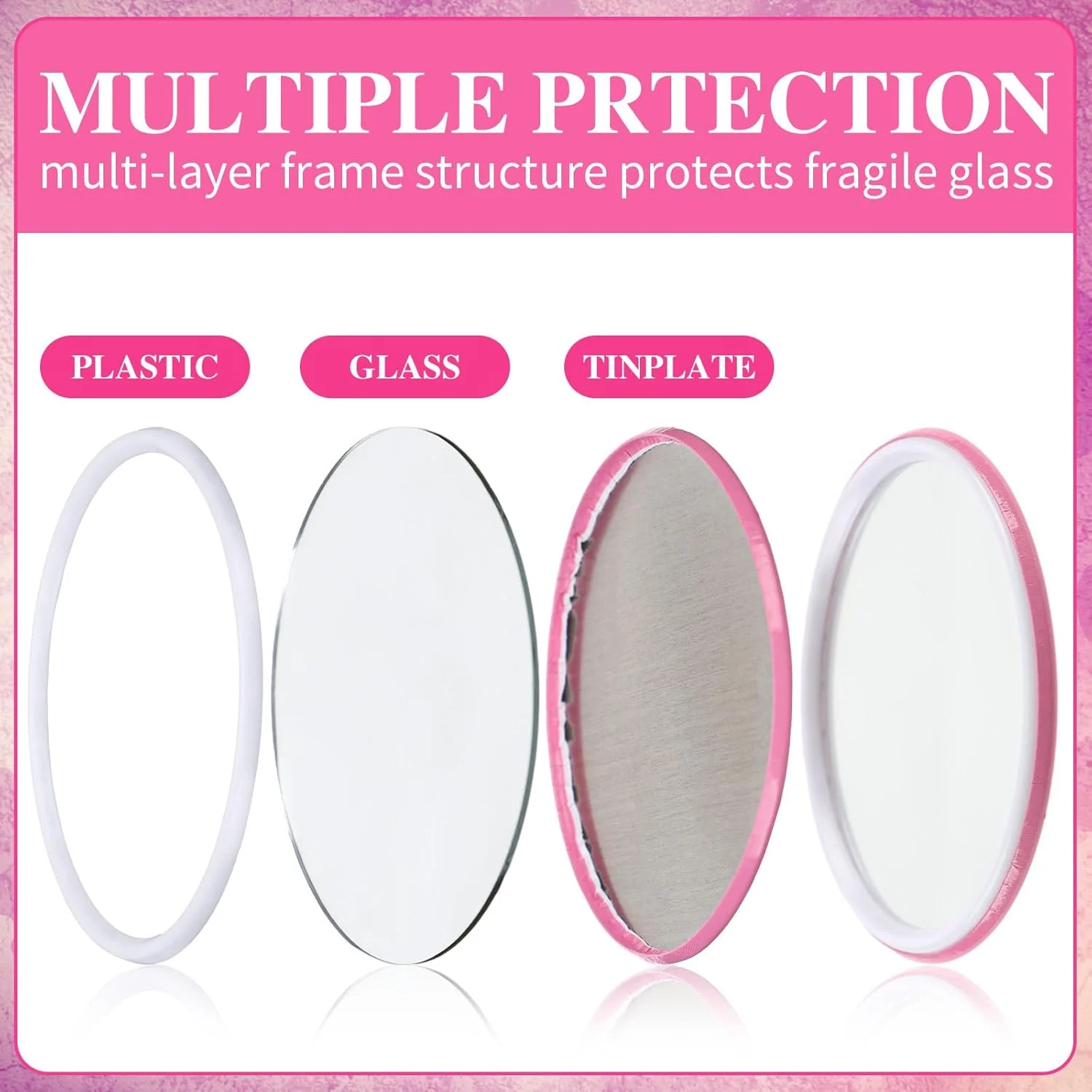 آینه جیبی آگاهی از سرطان سینه Soaoo، بسته 24 عددی، آینه آرایشی گرد قابل حمل، سایز کوچک 6.8 سانتی متر، لوازم جانبی آگاهی از سرطان سینه برای زنان آینه جیبی آگاهی از سرطان سینه Soaoo، بسته 24 عددی، آینه آرایشی گرد قابل حمل، سایز کوچک 6.8 سانتی متر، لوازم جانبی آگاهی از سرطان سینه برای زنان