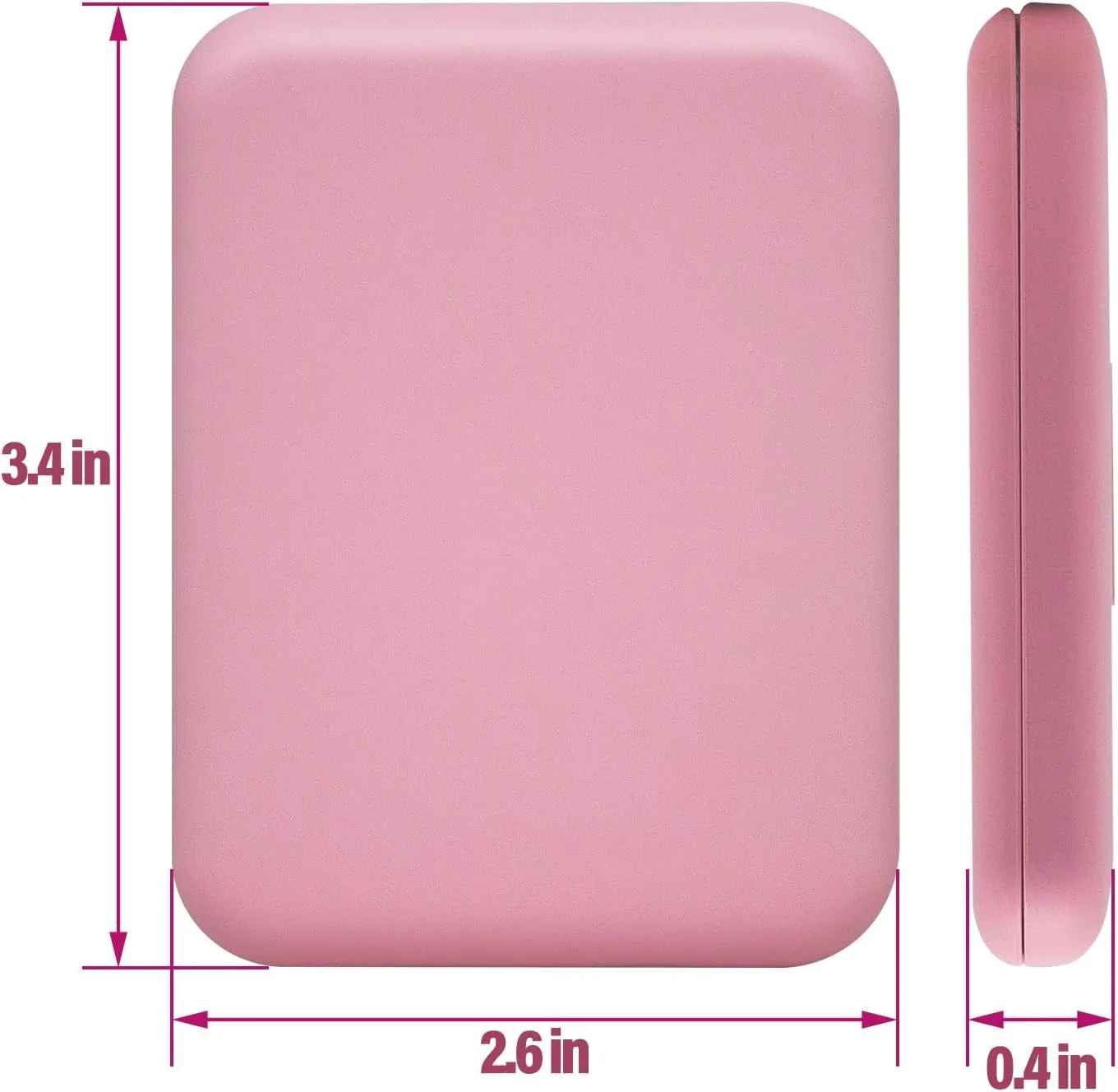 SNOWFLAKES آینه آرایشی جیبی LED تاشو و قابل حمل - دو طرفه بزرگنمایی 1X/3X، طراحی تاشو، آینه کوچک دستی روشن شونده برای کیف پول، صورتی