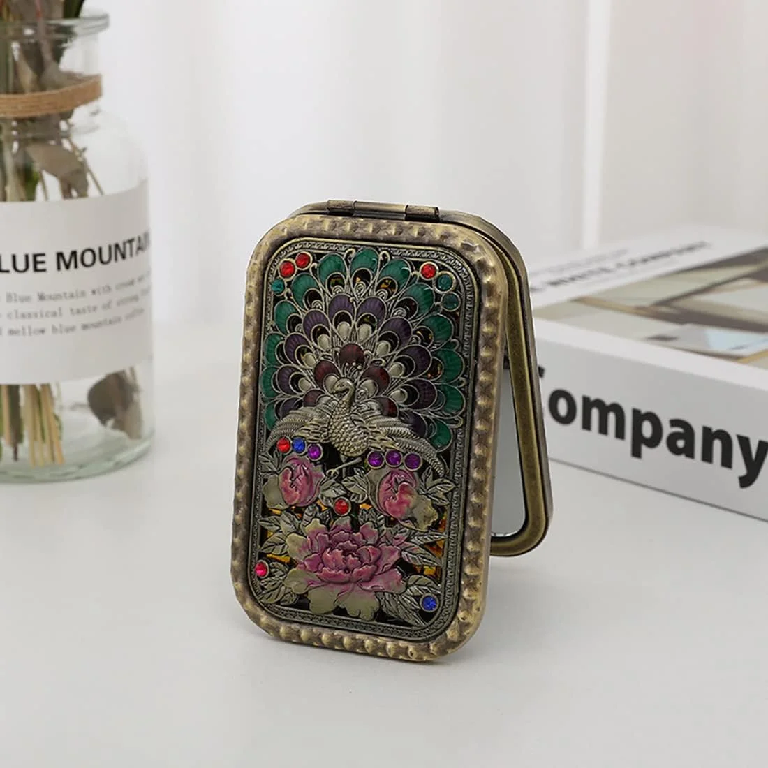 آینه جیبی تاشو فلزی بزرگنمایی شده طرح قدیمی Spatlus به سبک پرنسسی (طرح تصادفی، مجموعه 1 عددی) مستطیلی، قابل نصب روی دیوار، قاب دار، قهوه ای آینه جیبی تاشو فلزی بزرگنمایی شده طرح قدیمی Spatlus به سبک پرنسسی (طرح تصادفی، مجموعه 1 عددی) مستطیلی، قابل نصب روی دیوار، قاب دار، قهوه ای