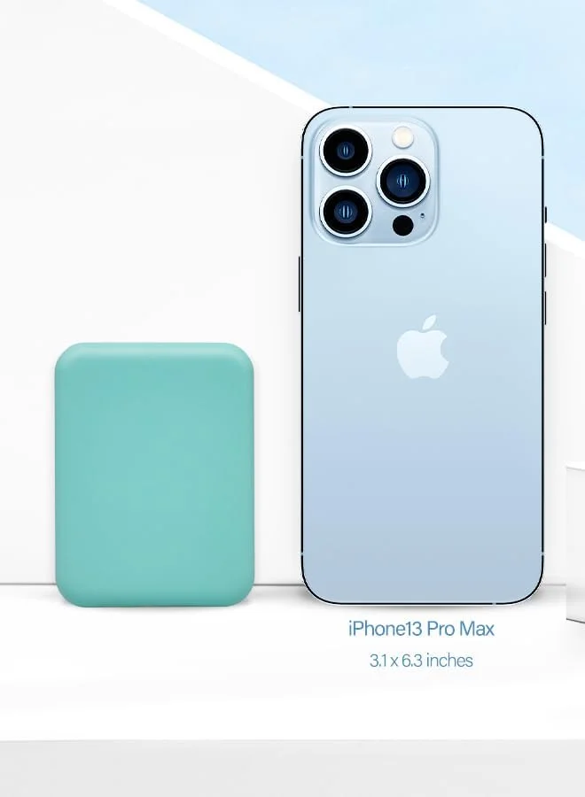 آینه جیبی کوچک مسافرتی LED قابل حمل SNOWFLAKES - دو طرفه بزرگنمایی 1X/3X، طراحی تاشو، آینه کوچک دستی روشن شونده برای کیف پول به رنگ سبز.