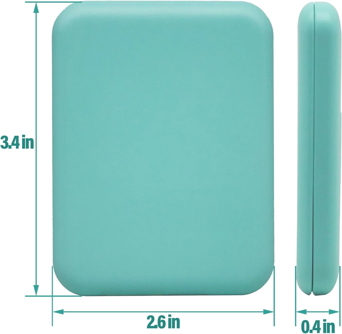 آینه جیبی کوچک مسافرتی LED قابل حمل SNOWFLAKES - دو طرفه بزرگنمایی 1X/3X، طراحی تاشو، آینه کوچک دستی روشن شونده برای کیف پول به رنگ سبز.