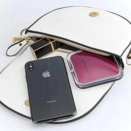 آینه جیبی تاشو ذره بینی SNOWFLAKES - آینه آرایشی کوچک دو طرفه با بزرگنمایی 1x/10x، آینه دستی قابل حمل برای مسافرت و کیف (بنفش)