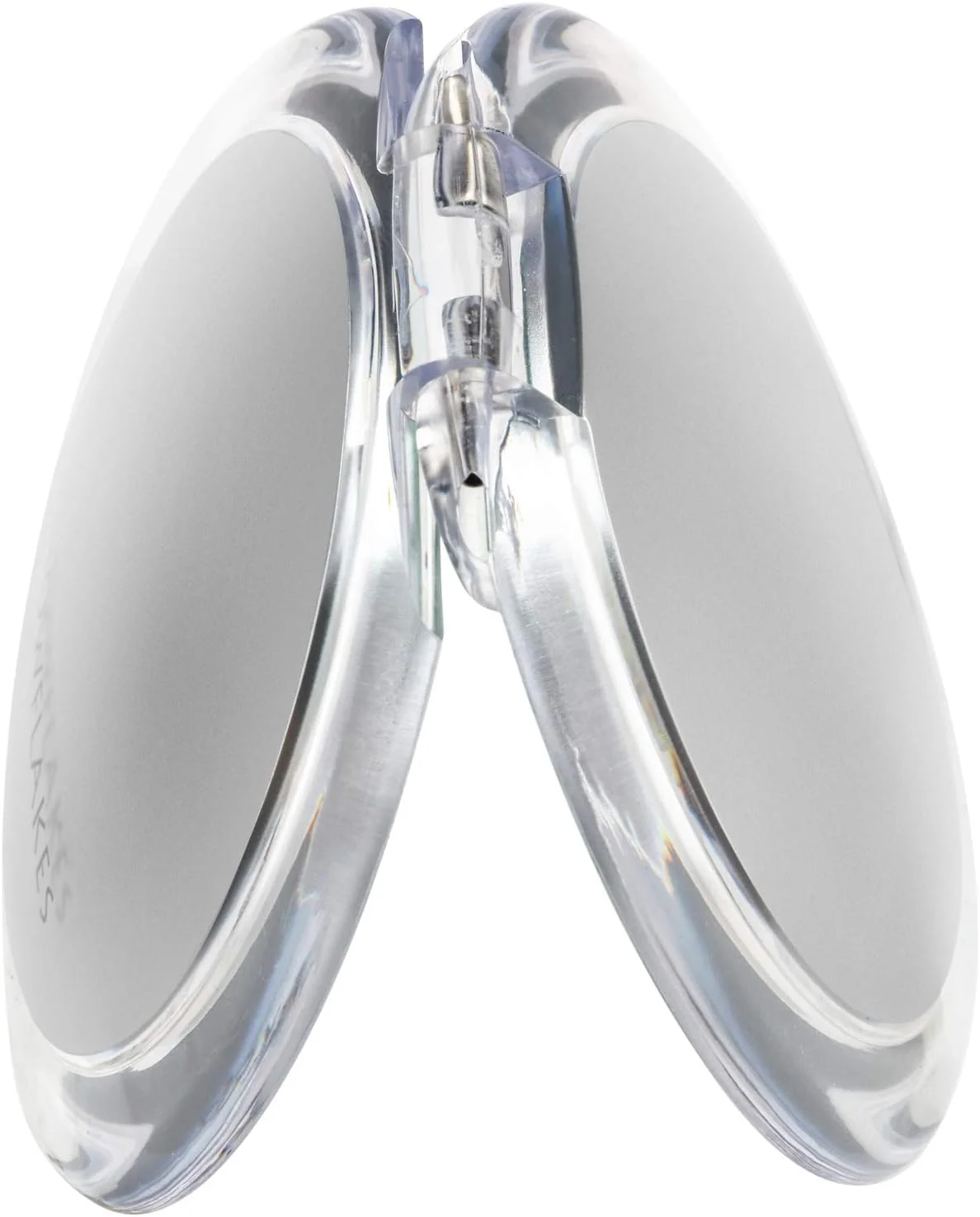 آینه جیبی تاشو ذره بینی SNOWFLAKES - آینه کوچک دستی مسافرتی، دو طرفه با بزرگنمایی 1x/10x، آینه قابل حمل برای کیف دستی (نقره ای) آینه جیبی تاشو ذره بینی SNOWFLAKES - آینه کوچک دستی مسافرتی، دو طرفه با بزرگنمایی 1x/10x، آینه قابل حمل برای کیف دستی (نقره ای)