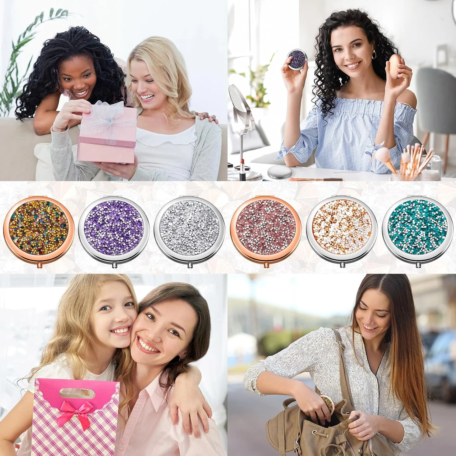 آینه آرایشی جیبی مسیحی Thyle، 12 عددی، با طرح آیات کتاب مقدس، هدیه ای الهام بخش برای تولد، هدیه مذهبی غسل تعمید برای همکاران، معلمان، کارمندان، مناسب برای مسافرت (رنگی)