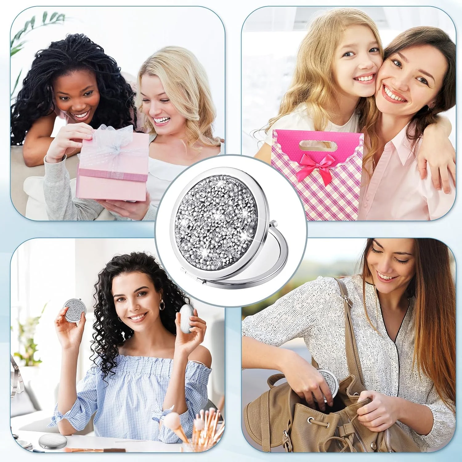 آینه آرایشی تایل 12 عددی با طرح آیات انجیل، هدیه ای الهام بخش برای تولد، غسل تعمید، معلمان، کارمندان و مسافرت (نقره ای) آینه آرایشی تایل 12 عددی با طرح آیات انجیل، هدیه ای الهام بخش برای تولد، غسل تعمید، معلمان، کارمندان و مسافرت (نقره ای)