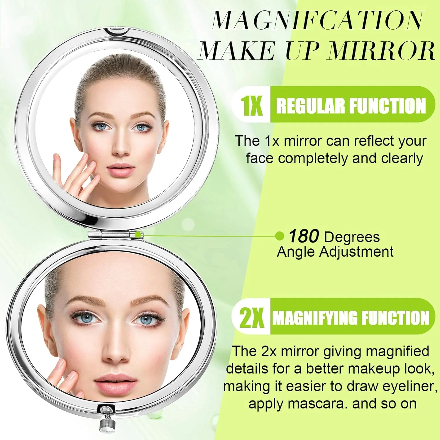 Sintuff 12 Pcs Cheer Gifts for Cheerleaders Cheerleading Compact Mirror Bulk Cheer for Coach Cheerleader Gifts Folding Pocket Cosmetic Purse Mirror for Cheer Team Mirror Accessories (Green, Silver) Sintuff 12 Pcs Cheer Gifts for Cheerleaders Cheerleading Compact Mirror Bulk Cheer for Coach Cheerleader Gifts Folding Pocket Cosmetic Purse Mirror for Cheer Team Mirror Accessories (Green, Silver)