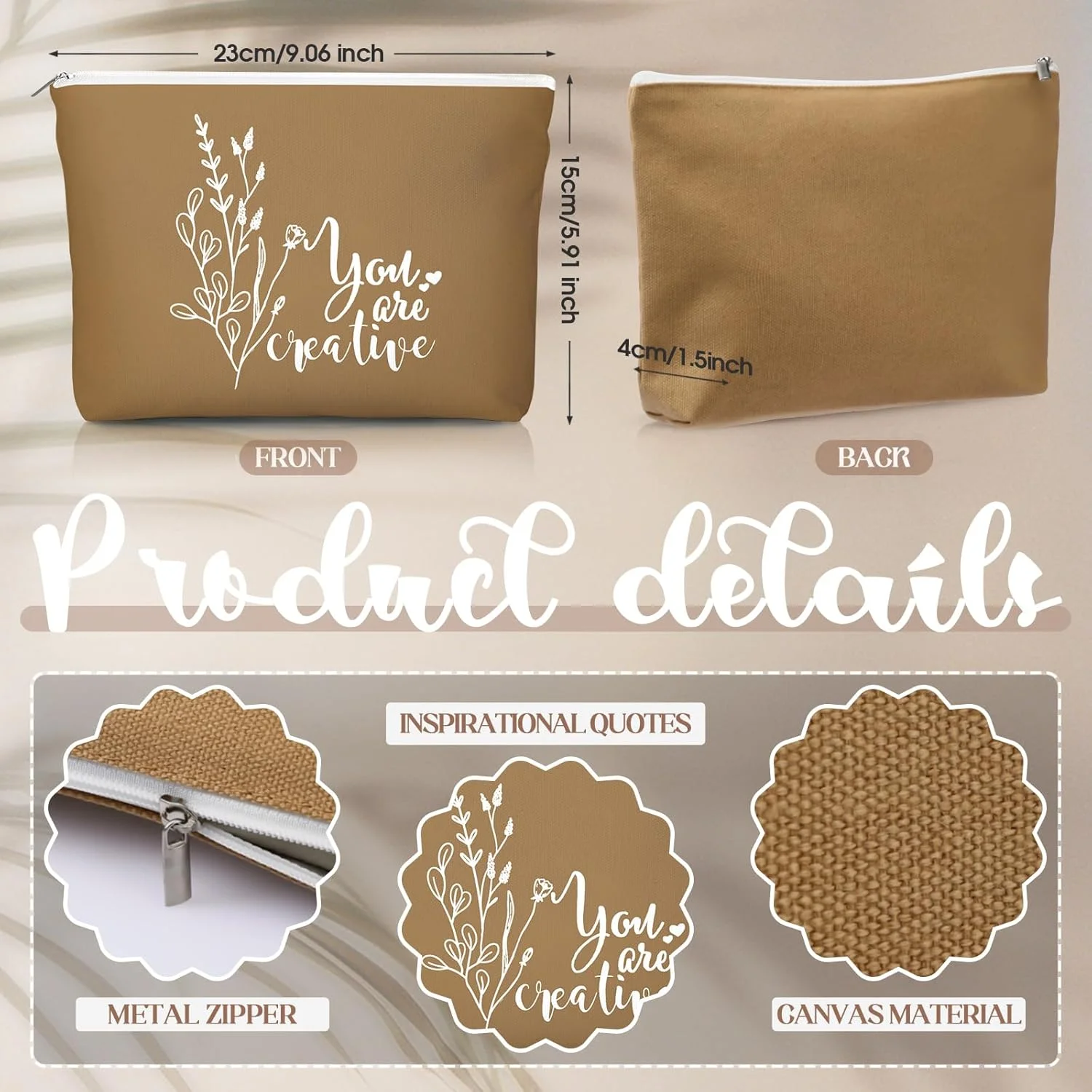 ورکرافت 20 عدد کیف آرایشی بوم الهام بخش هدیه قدردانی از کارمندان، آینه های فشرده، کیف لوازم آرایشی فله ای، آینه گرد قابل حمل، هدیه تشکر از زنان (بوهو)