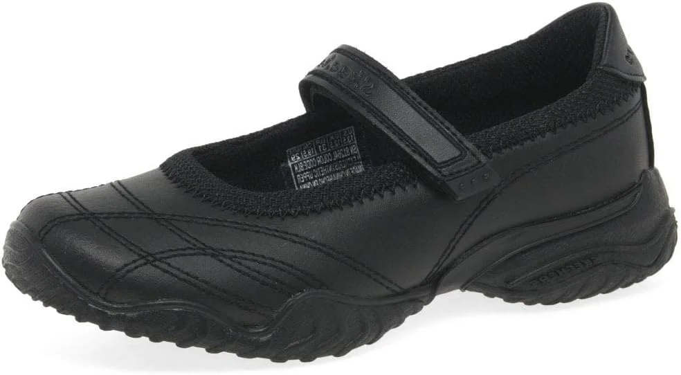 کفش دخترانه اسکیچرز Velocity Pouty مدل مری جین، مشکی، سایز 28 اروپا (10.5 کودک)