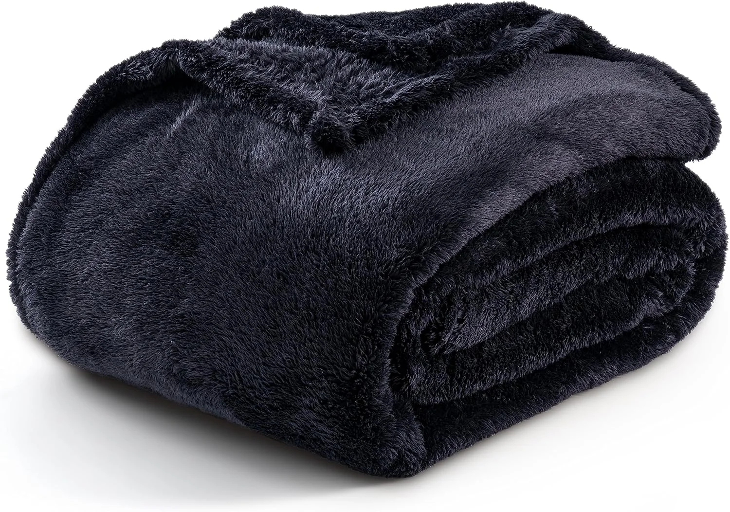 پتوی مخمل خواب دار کلاسیک Berkshire Blanket، پتوی تخت سایز کینگ، پتوی نرم و کرکی مو بلند برای مبل، مشکی، 90x108 اینچ