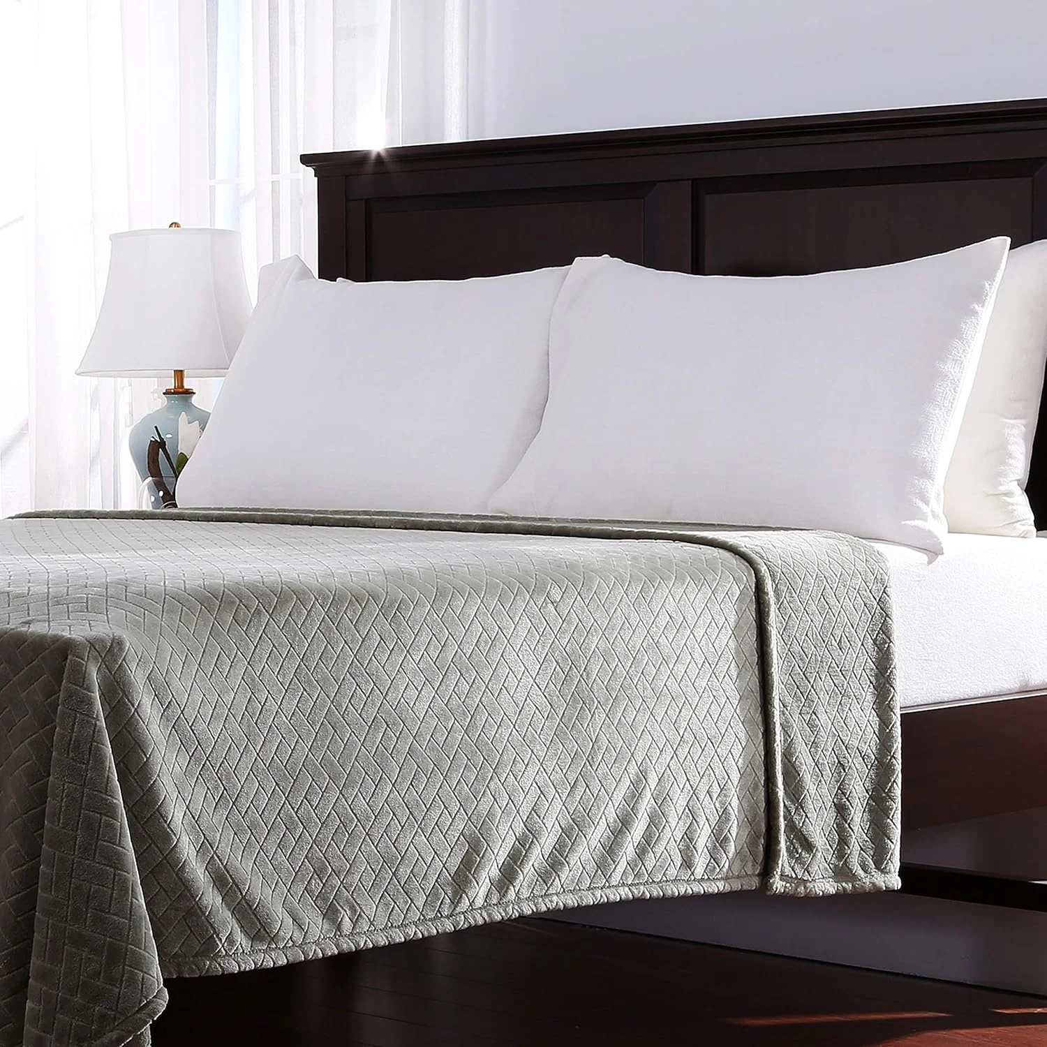 پتوی مخملی فوق العاده نرم و لطیف Berkshire Blanket VelvetLoft، مناسب تخت یک نفره، ابعاد 152x228 سانتی متر، سبز، E4563-TW-14G