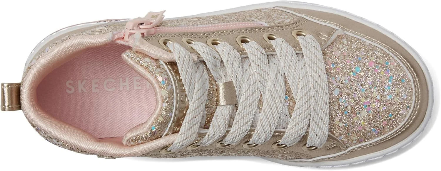 کفش ورزشی دخترانه اسکیچرز مدل Shoutouts 2.0، طلایی، سایز 3 کودکانه